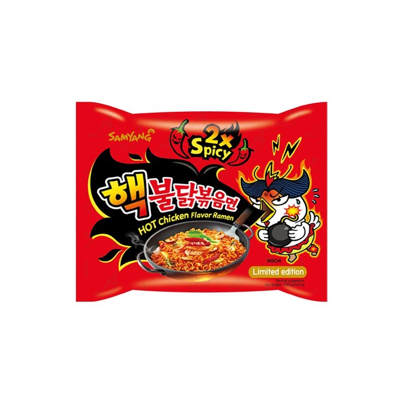 Buldak Hot Chicken Ramen x2 – Noodles più piccanti al mondo (140g)